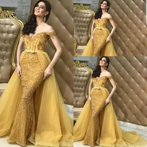 new gorgeous mermaid evening dresses wear off shoulder tulle lace appliques sequins beads with detachable train plus size prom party gowns, Black;red
new gorgeous mermaid evening dresses wear off shoulder tulle lace appliques sequins beads with detachable train plus size prom party gowns, Black;red