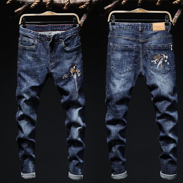 han edition jeans male straight cultivate one's morality spring new embroidery printed pants fashion youth popular leisure trousers, Blue
han edition jeans male straight cultivate one's morality spring new embroidery printed pants fashion youth popular leisure trousers, Blue
