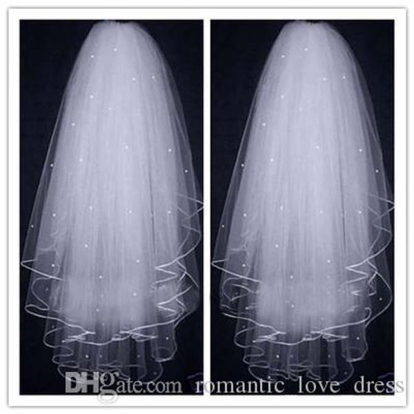 white ivory 3 layers short wedding veils with perals matched comb ribbon edge tulle 2019 selling new bridal accessories a05, Black
white ivory 3 layers short wedding veils with perals matched comb ribbon edge tulle 2019 selling new bridal accessories a05, Black