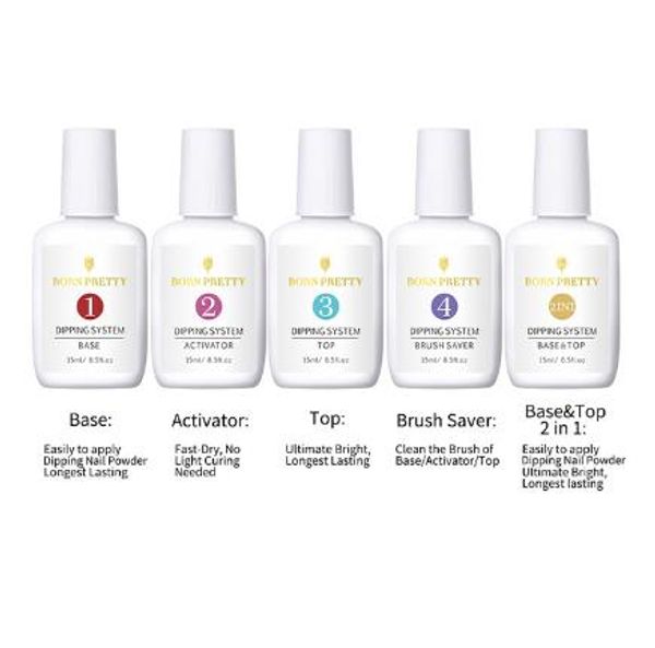 5 pcs/set 15ml dipping nail system liquid base coat activator clear nail art natural dry without lamp cure, Silver;gold
5 pcs/set 15ml dipping nail system liquid base coat activator clear nail art natural dry without lamp cure, Silver;gold