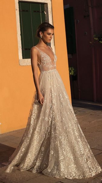elegant gali karten wedding dresses v neck lace bridal gowns floor lengt h030h backless a line wedding dress, White
elegant gali karten wedding dresses v neck lace bridal gowns floor lengt h030h backless a line wedding dress, White