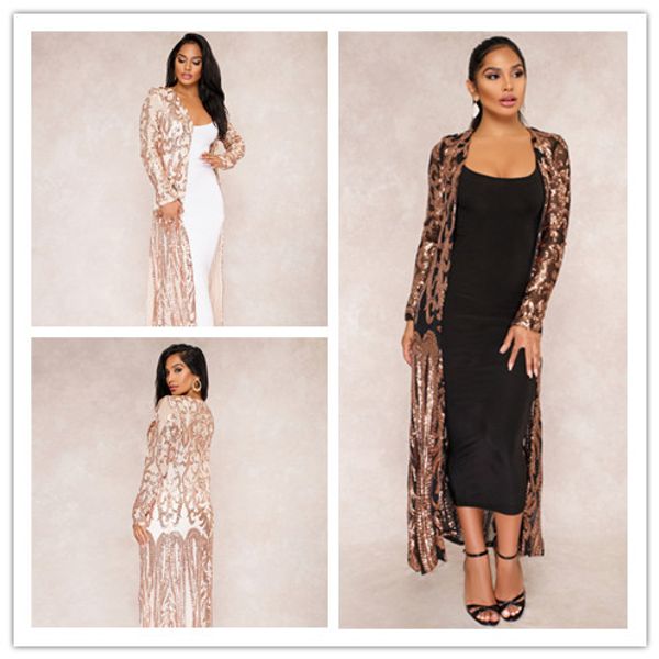 designer women outwear sequins paisley long sleeve cardigan jacket see through blouse womens summer bathing coats, Black
designer women outwear sequins paisley long sleeve cardigan jacket see through blouse womens summer bathing coats, Black