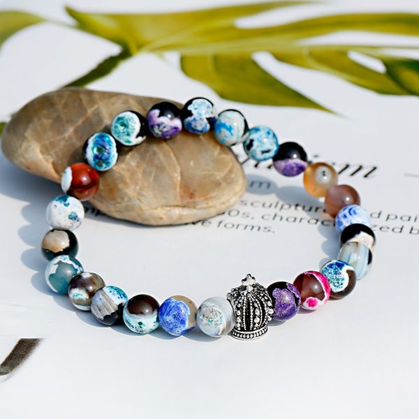 anqi women's colorful tourmaline bracelets 8mm natural stone sliver metal crown charms yoga bracelet men, Black
anqi women's colorful tourmaline bracelets 8mm natural stone sliver metal crown charms yoga bracelet men, Black