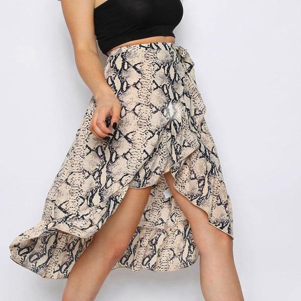 2020 snake pattern skirts womens high waist tie bow ladies animal print ruffle hem midi skirt woman new faldas mujer moda, Black
2020 snake pattern skirts womens high waist tie bow ladies animal print ruffle hem midi skirt woman new faldas mujer moda, Black