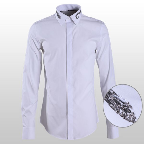 minglu cotton mens shirts luxury collar embroidery long sleeve mens dress shirts plus size 4xl solid color slim fit male, White;black
minglu cotton mens shirts luxury collar embroidery long sleeve mens dress shirts plus size 4xl solid color slim fit male, White;black