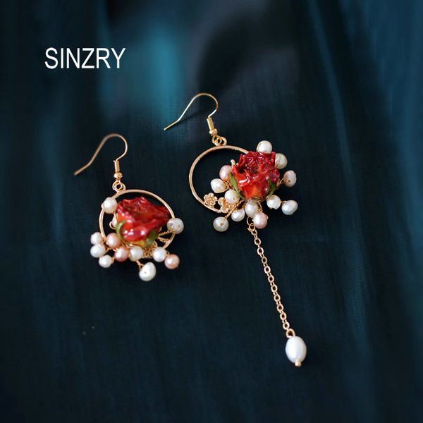 sinzry new handmade preserved rose flower asymmetric pearl drop earrings elegant costume jewelry accessory, Silver
sinzry new handmade preserved rose flower asymmetric pearl drop earrings elegant costume jewelry accessory, Silver