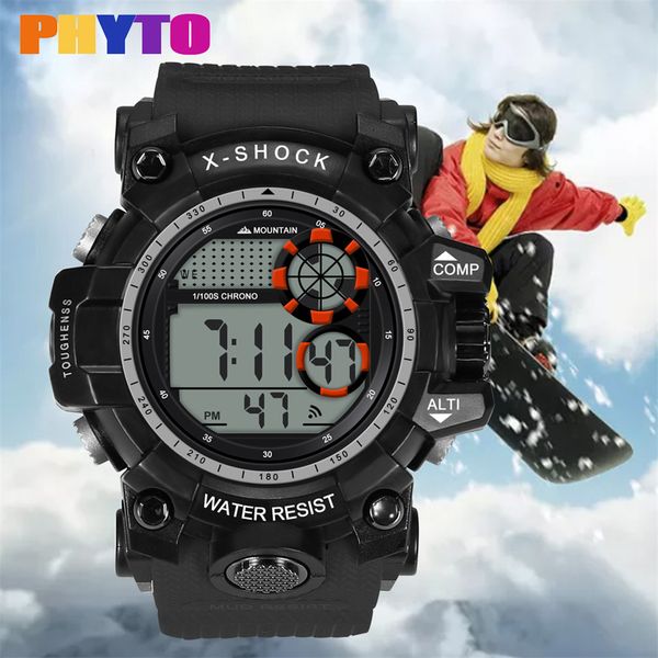 high-end multi-function 30m waterproof sports electronic watch fashion fitness outdoor big dial digital men's watches clock red, Slivery;brown 
high-end multi-function 30m waterproof sports electronic watch fashion fitness outdoor big dial digital men's watches clock red, Slivery;brown