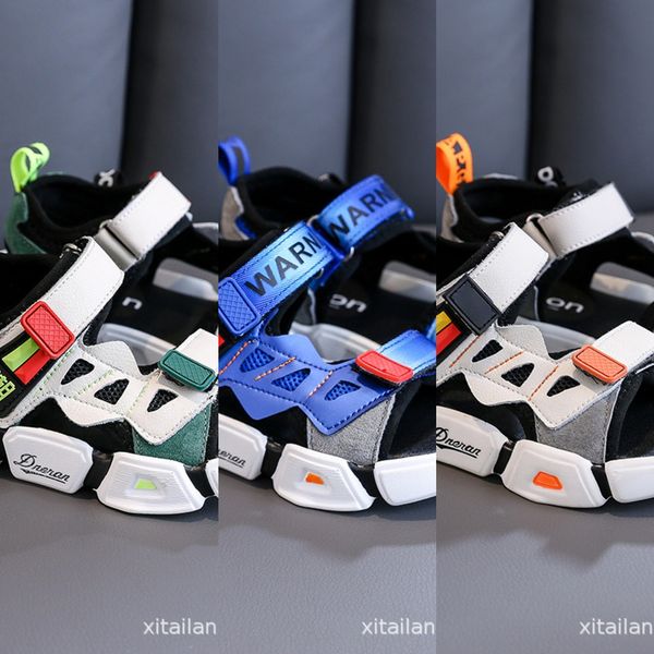 boys' sandals 2020 sports leather soft bottom sandals children's shoes boys' beach medium and large children's shoes, Black;red 
boys' sandals 2020 sports leather soft bottom sandals children's shoes boys' beach medium and large children's shoes, Black;red