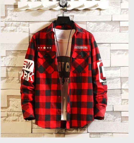 designer long sleeve button pocket polos turn down collar high streetwear mens casual shirts plaid patchwork summer mens shirts, White;black
designer long sleeve button pocket polos turn down collar high streetwear mens casual shirts plaid patchwork summer mens shirts, White;black
