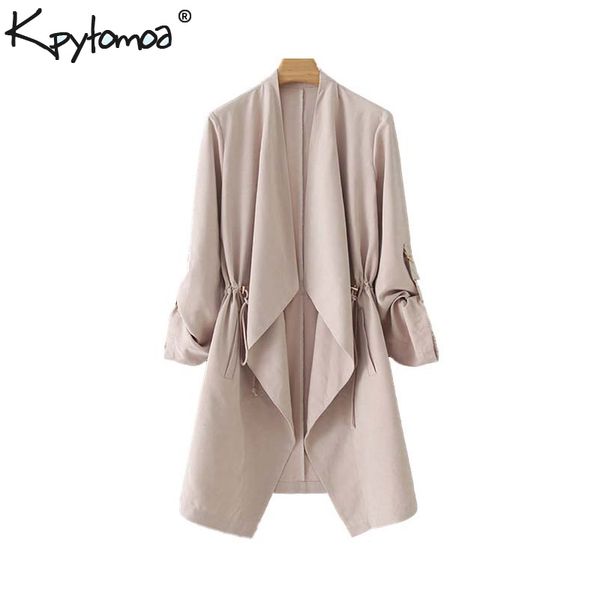 vintage stylish open stitch solid trench coat women 2019 fashion v neck long sleeve drawstring outerwear casual ropa mujer, Tan;black
vintage stylish open stitch solid trench coat women 2019 fashion v neck long sleeve drawstring outerwear casual ropa mujer, Tan;black