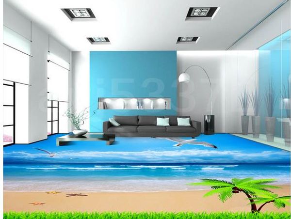 natural landscape, sea floor waterproof wallpaper for bathroom wall