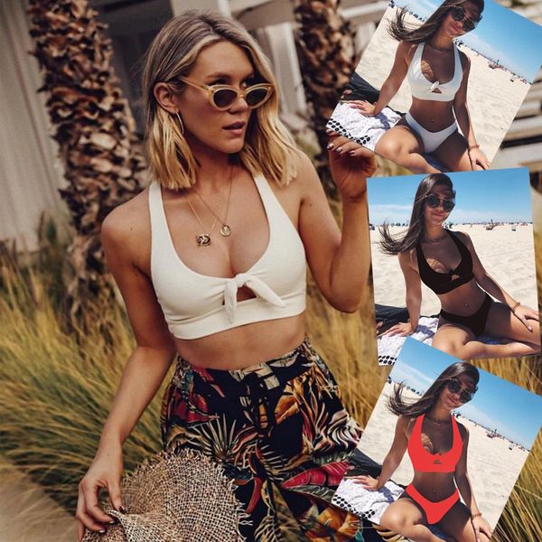 2020 new split swimsuit nylon 3 color swimsuit bikini solid color ribbed high waist vest bikini split, White;black
2020 new split swimsuit nylon 3 color swimsuit bikini solid color ribbed high waist vest bikini split, White;black