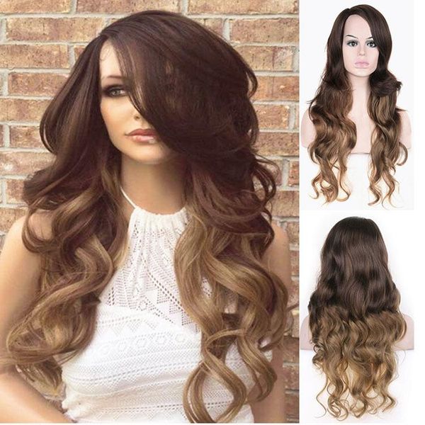 24" beauty hair full wigs ombre synthetic long wig for women brown curly synthetic cosplay wigs middle part wavy wigs heat resistant fi, Black
24" beauty hair full wigs ombre synthetic long wig for women brown curly synthetic cosplay wigs middle part wavy wigs heat resistant fi, Black