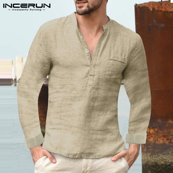 2019 fashion casual men shirt stand collar long sleeve breathable vintage solid color street style brand shirts camisa incerun, White;black
2019 fashion casual men shirt stand collar long sleeve breathable vintage solid color street style brand shirts camisa incerun, White;black