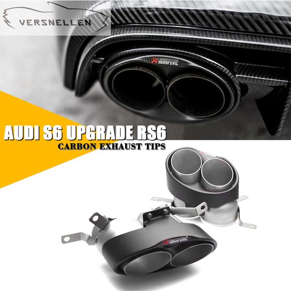 

car stying tail exhaust muffler tips muffler pipe for audi rs3 4 5 6 7 8 304 stainless steel carbon fiber