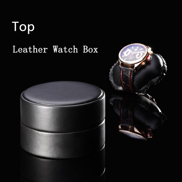 black leather watch storage box single watch boes case fashion original brand round gift boxes a069, Black;blue
black leather watch storage box single watch boes case fashion original brand round gift boxes a069, Black;blue
