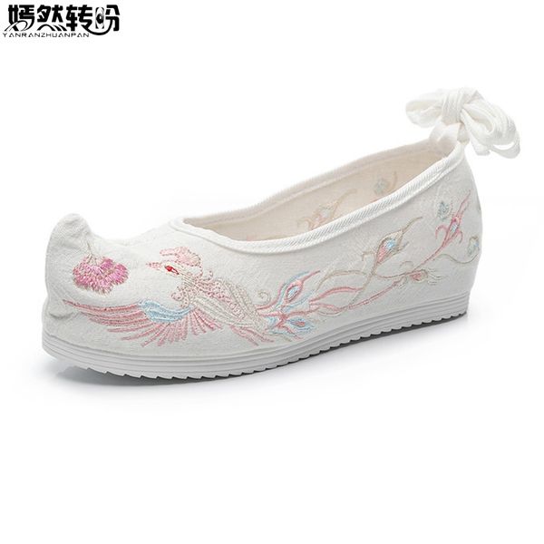 pointed toe women flats canvas costume shoes phoenix embroidered ladies cotton ballerinas comfort platform shoes woman, Black
pointed toe women flats canvas costume shoes phoenix embroidered ladies cotton ballerinas comfort platform shoes woman, Black