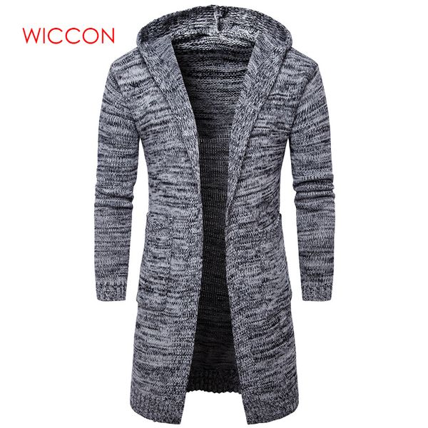 2019 men slim coat winter men's long sleeve jacket trench stylish cardigan knit warm knitwear jackets for male overcoat, Tan;black