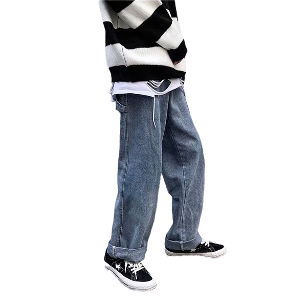 2020 men retro baggy jeans vintage garment washed denim pants male hiphop skateboarder jeans letters printed wide leg, Blue
2020 men retro baggy jeans vintage garment washed denim pants male hiphop skateboarder jeans letters printed wide leg, Blue
