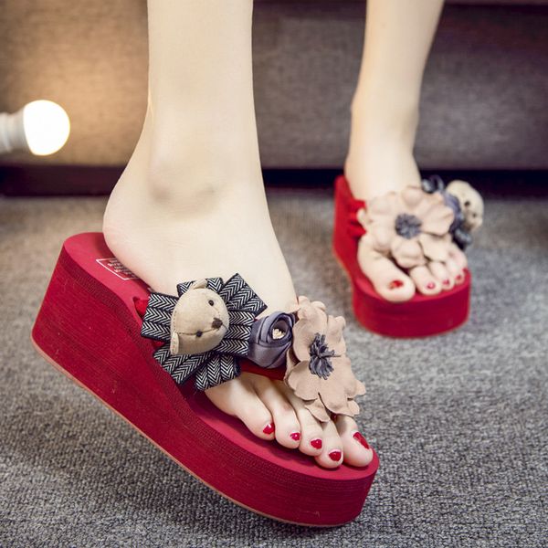open toe women platform flip flops med outside slippers women wedges summer office lady ladies shoes, Black
open toe women platform flip flops med outside slippers women wedges summer office lady ladies shoes, Black