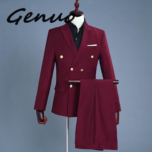 genuo new 2020 wine red groom tuxedo wedding singer suits double breasted slim fit suit prom dresses fashion casual suit men, White;black
genuo new 2020 wine red groom tuxedo wedding singer suits double breasted slim fit suit prom dresses fashion casual suit men, White;black