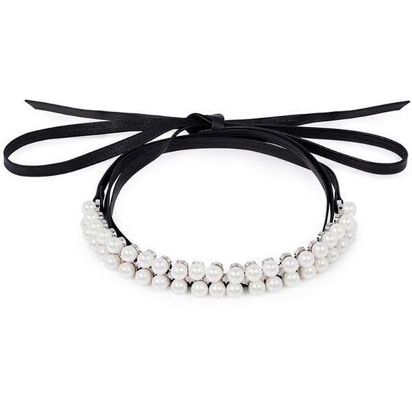 wholesale- beautiful diamond pearl leather multi layer fashion designer statement collar choker necklace for woman girls, Golden;silver
wholesale- beautiful diamond pearl leather multi layer fashion designer statement collar choker necklace for woman girls, Golden;silver