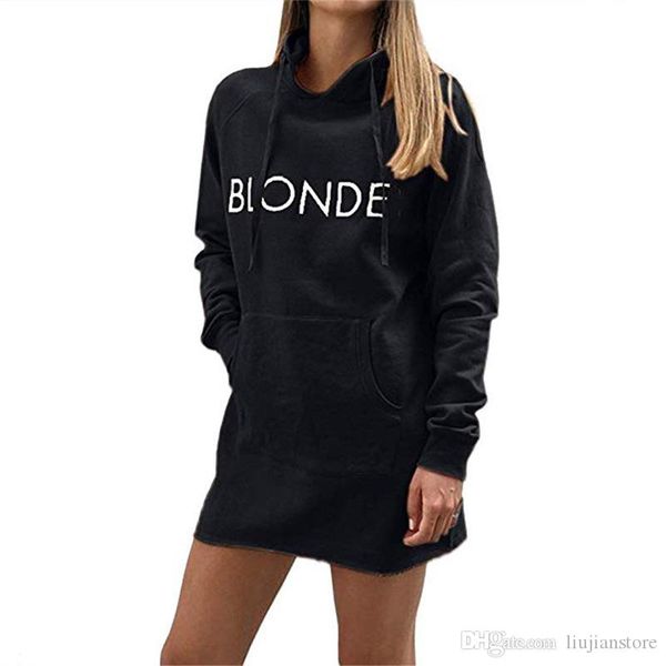 womens designer hooded dress autumn winter womens dresses fashion womens long sleeve dresses, Black;gray