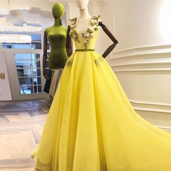 yellow 3d flower prom dresses with sash deep v neck a line long evening gowns pretty prom dress vestido longo abendkleider, Black
yellow 3d flower prom dresses with sash deep v neck a line long evening gowns pretty prom dress vestido longo abendkleider, Black