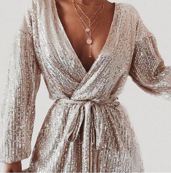 club party rompers womens jumpsuit long sleeve sequin women jumpsuit autumn 2019 sashes wrap playsuit overalls body mujer, Black;white
club party rompers womens jumpsuit long sleeve sequin women jumpsuit autumn 2019 sashes wrap playsuit overalls body mujer, Black;white