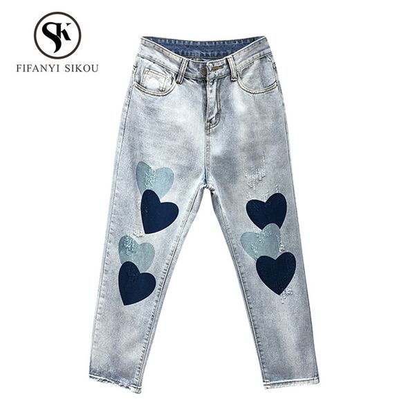 jeans women fashion love print high waist jeans woman loose plus size casual vintage female washed denim straight pants, Blue
jeans women fashion love print high waist jeans woman loose plus size casual vintage female washed denim straight pants, Blue