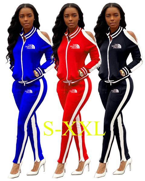 nf embroidery 2 piece sportswear the north women tracksuit face zipper off shoulder coats pants leggings sports jump suit c121701, White
nf embroidery 2 piece sportswear the north women tracksuit face zipper off shoulder coats pants leggings sports jump suit c121701, White