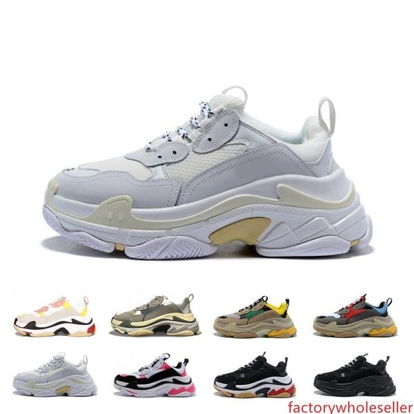 sale designer paris 17fw triple s sneakers for men women black red white green casual dad shoes tennis increasing sneakers