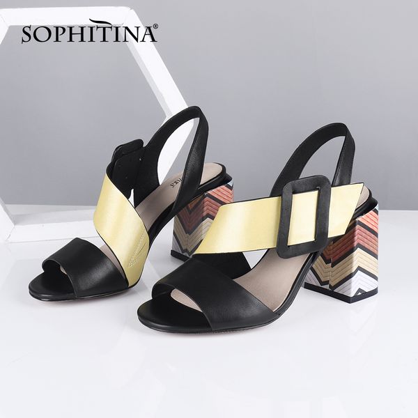 sophitina fashion sandals buckle cow leather elegant sandals special mixed colors new square heel shoes women c568 y200702, Black
sophitina fashion sandals buckle cow leather elegant sandals special mixed colors new square heel shoes women c568 y200702, Black