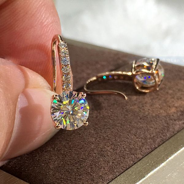 fashion 1ct round cut moissanite grade quality zircon earrings 18k rose gold plated earrings bridal engagement jewelry for women, Golden;silver
fashion 1ct round cut moissanite grade quality zircon earrings 18k rose gold plated earrings bridal engagement jewelry for women, Golden;silver