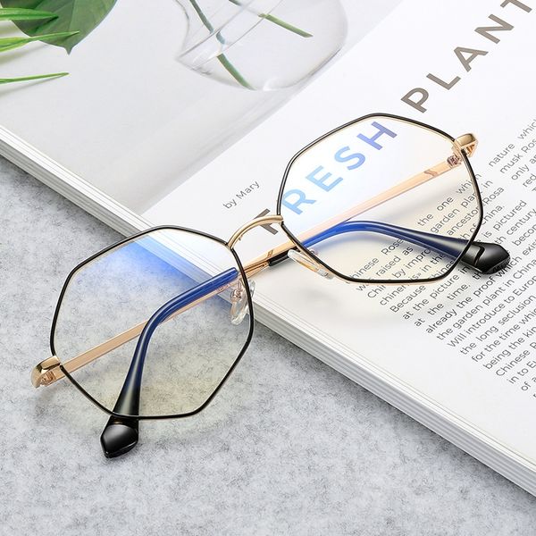 polygon large frame female male artistic glasses metal irregular thin face glasses frame, Silver
polygon large frame female male artistic glasses metal irregular thin face glasses frame, Silver