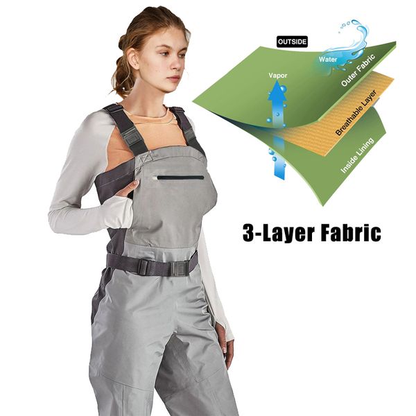 breathable anglers waders, waterproof stockingfoot chest waders with zippered pockets, lightweight fishing waders for women, Camo;black
breathable anglers waders, waterproof stockingfoot chest waders with zippered pockets, lightweight fishing waders for women, Camo;black