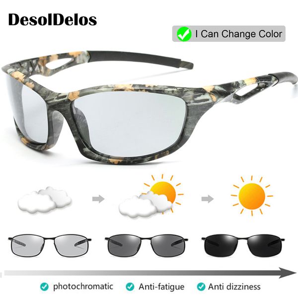 

pchromic sunglasses polarized men sport sun glasses camo frame eyewear uv400 polaroid oculos de sol 2019, White;black