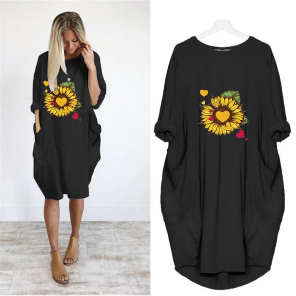 summer womens casual dresses floral printed short sleeve crew neck solid color dresses plus size women clothing, Black;gray
summer womens casual dresses floral printed short sleeve crew neck solid color dresses plus size women clothing, Black;gray