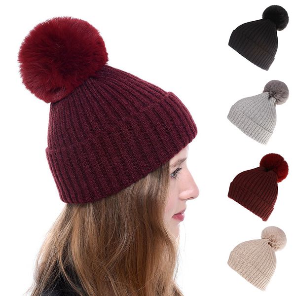 winter hat fur pompom hats for women beanie solid color kintted warm cap lady girls detachable hair ball skuilles beanies, Blue;gray
winter hat fur pompom hats for women beanie solid color kintted warm cap lady girls detachable hair ball skuilles beanies, Blue;gray