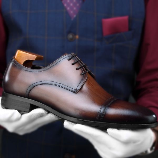 new genuine leather men's cap toe derby wedding oxfords pointed toe laces man formal dress shoes for party hkn143, Black
new genuine leather men's cap toe derby wedding oxfords pointed toe laces man formal dress shoes for party hkn143, Black