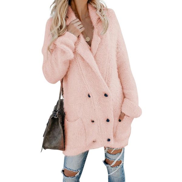 button down casual fuzzy thickened long sleeve with pockets winter fashion knitted outwear warm solid double breasted women coat, Black
button down casual fuzzy thickened long sleeve with pockets winter fashion knitted outwear warm solid double breasted women coat, Black