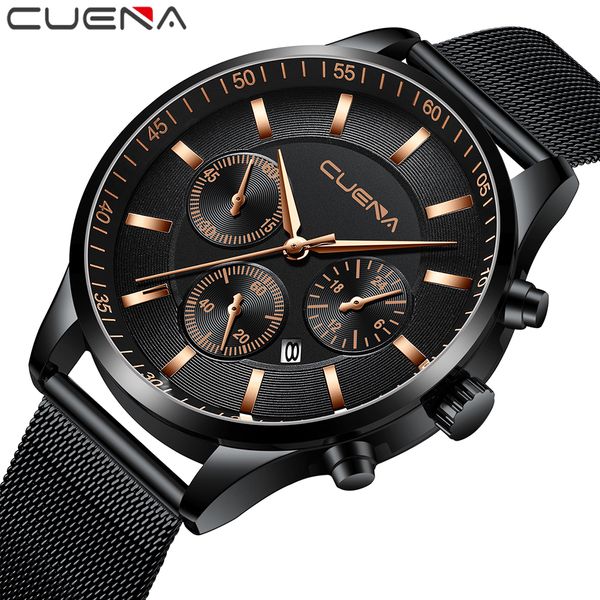 2019 new cuena blue casual mesh belt fashion quartz black watch mens watches waterproof clock relogio masculino, Slivery;brown
2019 new cuena blue casual mesh belt fashion quartz black watch mens watches waterproof clock relogio masculino, Slivery;brown