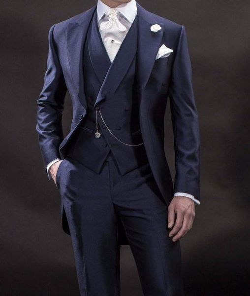 men's suit 3 piece navy blue prom wedding suits for men shiny tailcoat tailored groom tuxedo slim fit suit men jacket pants set, White;black
men's suit 3 piece navy blue prom wedding suits for men shiny tailcoat tailored groom tuxedo slim fit suit men jacket pants set, White;black