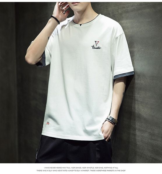 short sleeve t-shirt men 2020 summer new korean men's loose short sleeve t-shirt youth handsome half sleeve top, White;black
short sleeve t-shirt men 2020 summer new korean men's loose short sleeve t-shirt youth handsome half sleeve top, White;black
