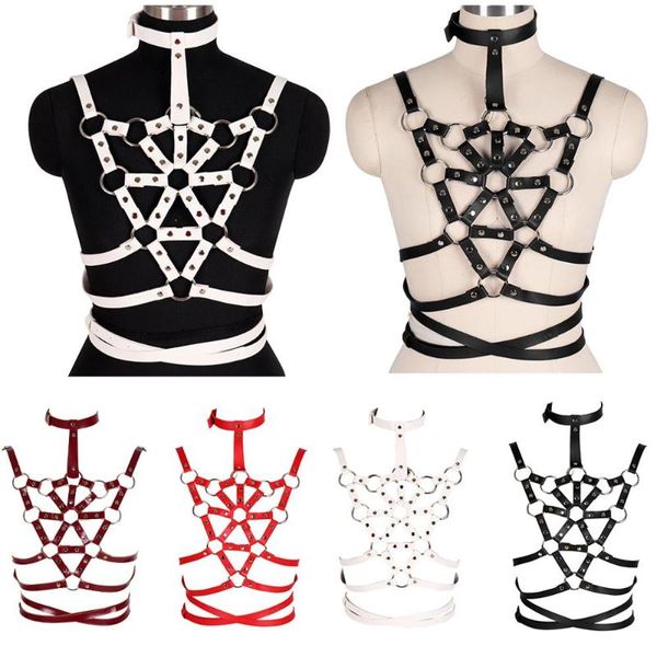 pu leather harness lingerie punk goth ring triangle frame cage chest belts adjustable pole dance rave body bondage bra, Black;white
pu leather harness lingerie punk goth ring triangle frame cage chest belts adjustable pole dance rave body bondage bra, Black;white