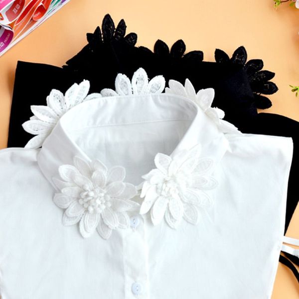 women girls handmade embroidery flower applique lapel false fake collar classic solid color detachable chiffon half-shirt blouse, Black;blue
women girls handmade embroidery flower applique lapel false fake collar classic solid color detachable chiffon half-shirt blouse, Black;blue