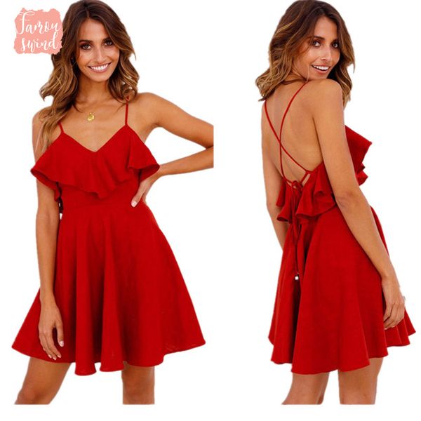 summer dress womens backless cross drwstring ruffles bundle waist v neck summer mini dresses strapless vintage, Black;gray
summer dress womens backless cross drwstring ruffles bundle waist v neck summer mini dresses strapless vintage, Black;gray