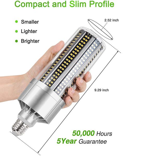 60w super bright corn led light bulb e26 6500k daylight 5400 lumens for aluminum large area commercial ceiling lighting
60w super bright corn led light bulb e26 6500k daylight 5400 lumens for aluminum large area commercial ceiling lighting