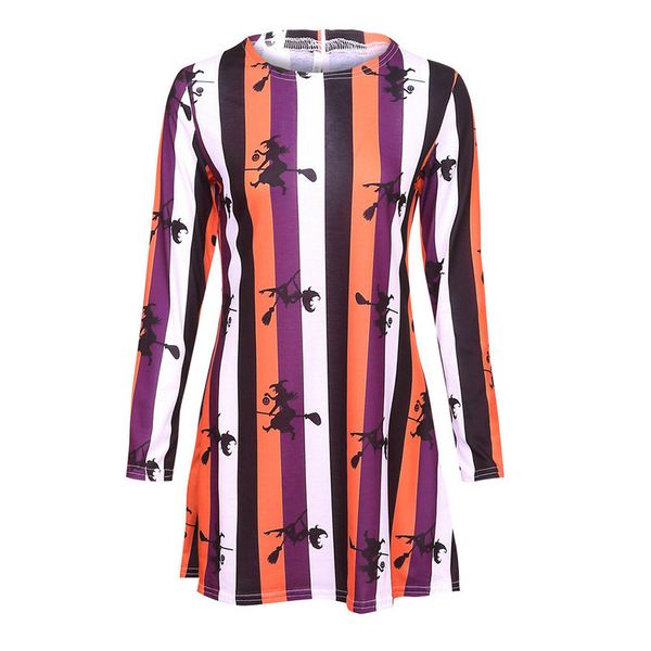 women halloween print designer dress contrast color long sleeve dresses fashion crew neck slim streetwear clothing, White;black
women halloween print designer dress contrast color long sleeve dresses fashion crew neck slim streetwear clothing, White;black
