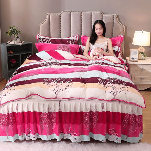 bedding sets 4pcs/set printed flower home thicken set sheet pillowcase duvet cover with bed skirt decoration
bedding sets 4pcs/set printed flower home thicken set sheet pillowcase duvet cover with bed skirt decoration